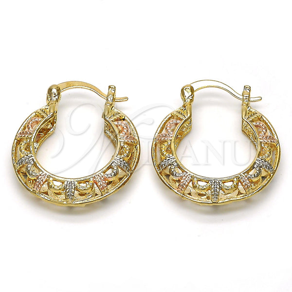Argolla Pequeña 02.102.0018.25 Oro Laminado, Pulido, Tres Tonos
