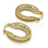 Argolla Pequeña 02.102.0035.20 Oro Laminado, Pulido, Tres Tonos