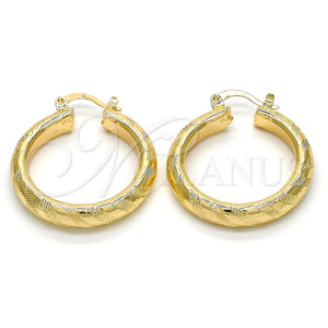 Argolla Mediana 02.170.0185.30 Oro Laminado, Diamantado, Tono Dorado