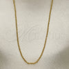 Gargantilla Basica 04.65.0180.30 Oro Laminado, Diseño de Rolo, Pulido, Tono Dorado (01 MM Thickness, 30 Inches Length)