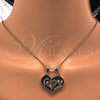 Dije Elegante 05.179.0050 Oro Laminado, Diseño de Corazón y Amor, con Blanca Zirconia Cubica, Pulido, Tono Dorado