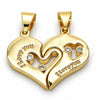 Dije Elegante 05.179.0050 Oro Laminado, Diseño de Corazón y Amor, con Blanca Zirconia Cubica, Pulido, Tono Dorado