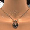 Dije Elegante 05.179.0051 Oro Laminado, Diseño de Corazón y Amor, con Blanca Zirconia Cubica, Pulido, Tono Dorado