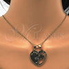 Dije Elegante 05.179.0053 Oro Laminado, Diseño de Corazón y Amor, con Blanca Zirconia Cubica, Pulido, Tono Dorado
