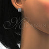 Arete Dormilona 02.186.0023 Plata Rodinada, con Zirconia Cubica Blanca y Micro Pave Blanca, Pulido, Rodinado