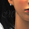 Arete Dormilona 02.186.0026 Plata Rodinada, con Zirconia Cubica Blanca y Micro Pave Blanca, Pulido, Rodinado