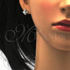 Arete Dormilona 02.186.0027 Plata Rodinada, con Zirconia Cubica Blanca y Micro Pave Blanca, Pulido, Rodinado
