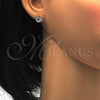 Arete Dormilona 02.186.0028 Plata Rodinada, Diseño de Corazón, con Zirconia Cubica Blanca, Pulido, Rodinado