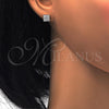 Arete Dormilona 02.186.0033 Plata Rodinada, con Micro Pave Blanca, Pulido, Rodinado