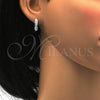 Argolla Huggie 02.186.0036.15 Plata Rodinada, con Zirconia Cubica Blanca, Pulido, Rodinado