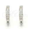 Argolla Huggie 02.186.0036.15 Plata Rodinada, con Zirconia Cubica Blanca, Pulido, Rodinado