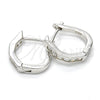 Argolla Huggie 02.186.0036.15 Plata Rodinada, con Zirconia Cubica Blanca, Pulido, Rodinado
