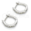 Argolla Huggie 02.186.0036.15 Plata Rodinada, con Zirconia Cubica Blanca, Pulido, Rodinado