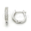 Argolla Huggie 02.186.0036.15 Plata Rodinada, con Zirconia Cubica Blanca, Pulido, Rodinado