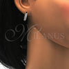 Argolla Huggie 02.186.0037.15 Plata Rodinada, con Zirconia Cubica Blanca, Pulido, Rodinado