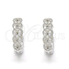 Argolla Huggie 02.186.0037.15 Plata Rodinada, con Zirconia Cubica Blanca, Pulido, Rodinado