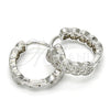 Argolla Huggie 02.186.0037.15 Plata Rodinada, con Zirconia Cubica Blanca, Pulido, Rodinado