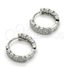 Argolla Huggie 02.186.0037.15 Plata Rodinada, con Zirconia Cubica Blanca, Pulido, Rodinado