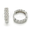 Argolla Huggie 02.186.0037.15 Plata Rodinada, con Zirconia Cubica Blanca, Pulido, Rodinado