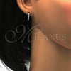 Argolla Huggie 02.186.0039.10 Plata Rodinada, con Zirconia Cubica Blanca, Pulido, Rodinado