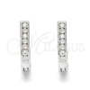 Argolla Huggie 02.186.0039.10 Plata Rodinada, con Zirconia Cubica Blanca, Pulido, Rodinado