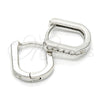 Argolla Huggie 02.186.0039.10 Plata Rodinada, con Zirconia Cubica Blanca, Pulido, Rodinado