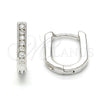Argolla Huggie 02.186.0039.10 Plata Rodinada, con Zirconia Cubica Blanca, Pulido, Rodinado