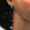 Argolla Huggie 02.186.0042.10 Plata Rodinada, con Zirconia Cubica Blanca, Pulido, Rodinado