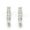 Argolla Huggie 02.186.0042.10 Plata Rodinada, con Zirconia Cubica Blanca, Pulido, Rodinado