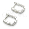 Argolla Huggie 02.186.0042.10 Plata Rodinada, con Zirconia Cubica Blanca, Pulido, Rodinado