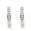 Argolla Huggie 02.186.0044.10 Plata Rodinada, con Zirconia Cubica Blanca, Pulido, Rodinado