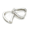 Argolla Huggie 02.186.0044.10 Plata Rodinada, con Zirconia Cubica Blanca, Pulido, Rodinado