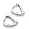 Argolla Huggie 02.186.0044.10 Plata Rodinada, con Zirconia Cubica Blanca, Pulido, Rodinado