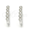 Argolla Huggie 02.186.0045.10 Plata Rodinada, con Zirconia Cubica Blanca, Pulido, Rodinado