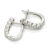 Argolla Huggie 02.186.0045.10 Plata Rodinada, con Zirconia Cubica Blanca, Pulido, Rodinado