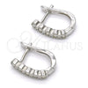 Argolla Huggie 02.186.0045.10 Plata Rodinada, con Zirconia Cubica Blanca, Pulido, Rodinado