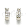 Argolla Huggie 02.186.0047.10 Plata Rodinada, con Zirconia Cubica Blanca, Pulido, Rodinado