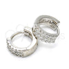 Argolla Huggie 02.186.0047.10 Plata Rodinada, con Zirconia Cubica Blanca, Pulido, Rodinado