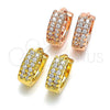 Argolla Huggie 02.186.0047.10 Plata Rodinada, con Zirconia Cubica Blanca, Pulido, Rodinado