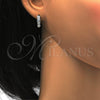 Argolla Huggie 02.186.0051.10 Plata Rodinada, con Zirconia Cubica Blanca, Pulido, Rodinado