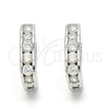 Argolla Huggie 02.186.0051.10 Plata Rodinada, con Zirconia Cubica Blanca, Pulido, Rodinado