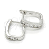 Argolla Huggie 02.186.0051.10 Plata Rodinada, con Zirconia Cubica Blanca, Pulido, Rodinado