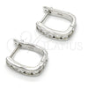 Argolla Huggie 02.186.0051.10 Plata Rodinada, con Zirconia Cubica Blanca, Pulido, Rodinado