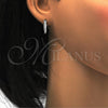 Argolla Huggie 02.186.0052.15 Plata Rodinada, con Zirconia Cubica Blanca, Pulido, Rodinado