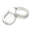 Argolla Huggie 02.186.0052.15 Plata Rodinada, con Zirconia Cubica Blanca, Pulido, Rodinado