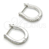 Argolla Huggie 02.186.0052.15 Plata Rodinada, con Zirconia Cubica Blanca, Pulido, Rodinado