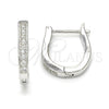 Argolla Huggie 02.186.0052.15 Plata Rodinada, con Zirconia Cubica Blanca, Pulido, Rodinado