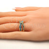 Anillo Multi Piedra 01.210.0045.13.08 Oro Laminado, con Aguamarina and Blanca Zirconia Cubica, Pulido, Tono Dorado (Size 8)