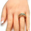 Anillo Multi Piedra 01.210.0045.13.08 Oro Laminado, con Aguamarina and Blanca Zirconia Cubica, Pulido, Tono Dorado (Size 8)