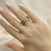Anillo Multi Piedra 01.210.0045.14.08 Oro Laminado, con Rosado and Blanca Zirconia Cubica, Pulido, Tono Dorado (Size 8)